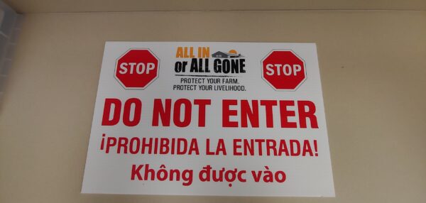 Sign- ALL IN/ ALL GONE (3 Languages)