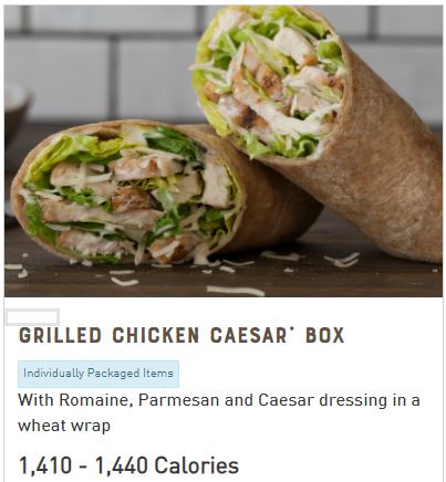 Grilled Chicken Ceasar Wrap